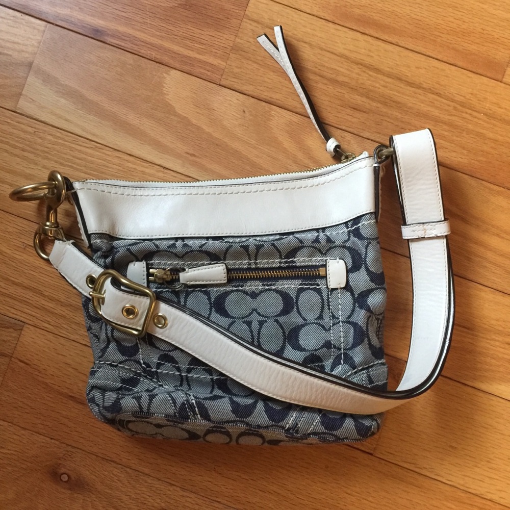Blue and White Coach Bag